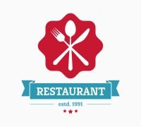 Restaurant graphic design logo template, vintage insignia